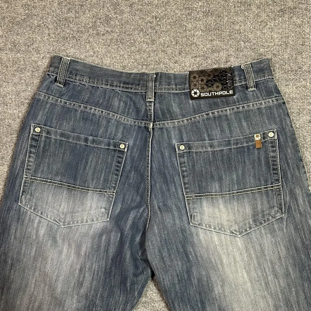 Southpole Wide Leg Jeans Mens 38 Blue Baggy Skate Relaxed Fit Denim Y2K VTG